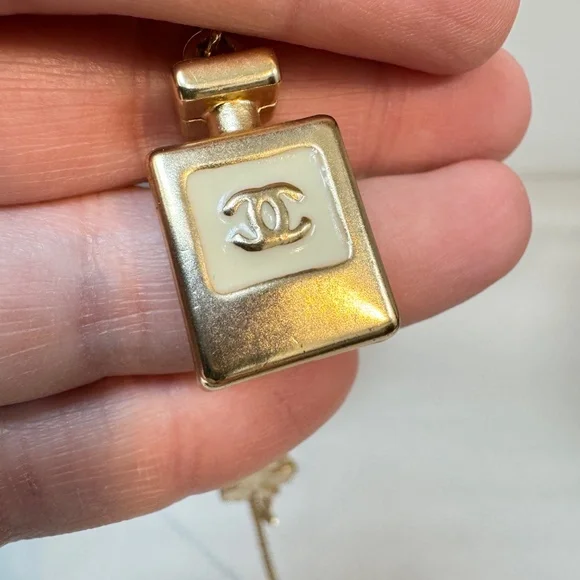 Vintage CHANEL Charm Necklace - Ivory Enamel, Made in France